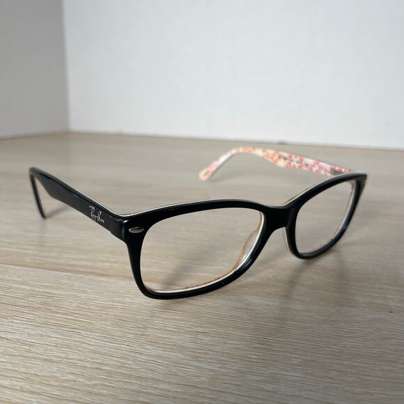 Ray-Ban RB5228 5014 Eyeglasses Black White and Red 55-17-140 Frames Only - Picture 1 of 9